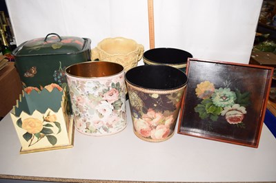Lot 705 - Mixed Lot: Various vases, bread bins, trays etc