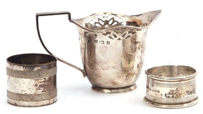 Lot 15 - Edward VII silver cream jug, helmet shaped...