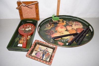 Lot 546 - Mixed Lot: Lacquered serving tray, dressing...
