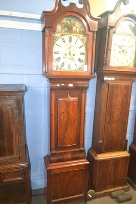 Lot 486 - An early Victorian long case clock, the arched...
