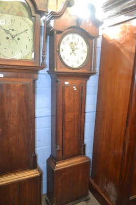 Lot 487 - A Georgian long case clock with round dial...