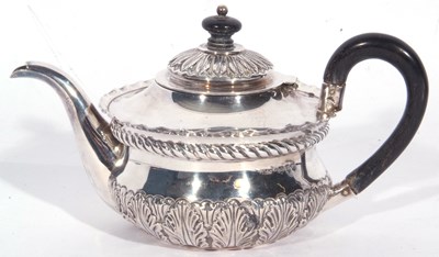 Lot 19 - Victorian silver bachelor's style tea pot of...