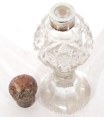 Lot 27 - Cut glass dressing table scent bottle with...