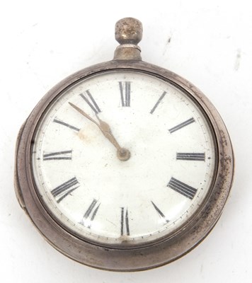 Lot 264 - A silver pair case pocket watch by Matt Harris...