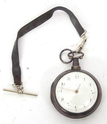 Lot 265 - A silver pair case pocket watch by Bright of...
