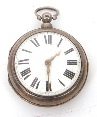 Lot 266 - A silver pair case pocket watch, hallmarked on...