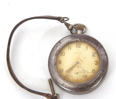 Lot 270 - A Cyma military pocket watch, stamped on the...