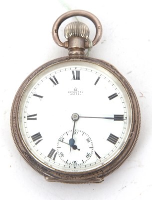 Lot 272 - A silver cased Coventry Astral open face...