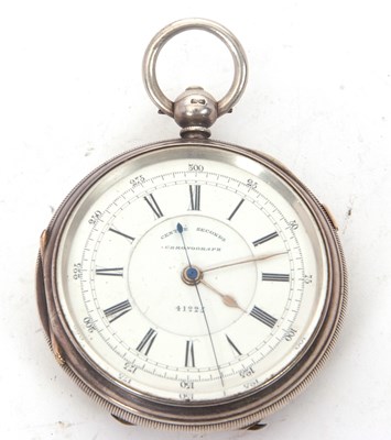 Lot 273 - A silver cased centre seconds chronograph...
