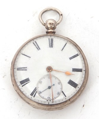 Lot 275 - A silver open face pocket watch, hallmarked on...
