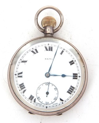 Lot 276 - A white metal Neva pocket watch, stamped on...
