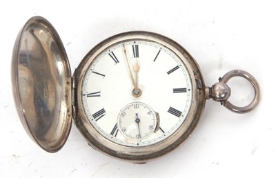 Lot 277 - A silver cased Hunter pocket watch, hallmarked...