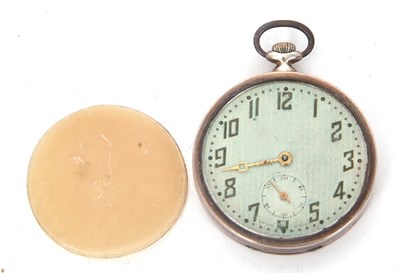 Lot 278 - A white metal open face pocket watch stamped...