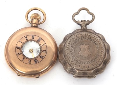 Lot 282 - An Election half hunter rolled gold pocket...