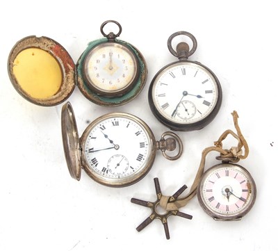 Lot 284 - Mixed Lot:  Four pocket watches, two silver...