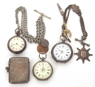 Lot 286 - Mixed Lot: A silver pocket watch and a silver...