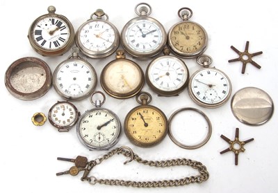 Lot 288 - Mixed Lot: Various pocket watches, keys and...