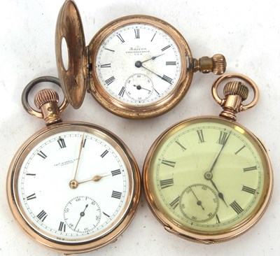 Lot 289 - Mixed Lot: Two rolled gold pocket watches, all...