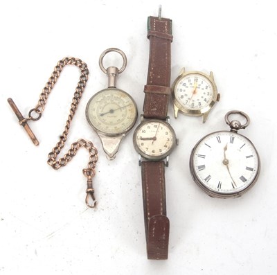 Lot 290 - Mixed Lot: A silver open face pocket watch and...