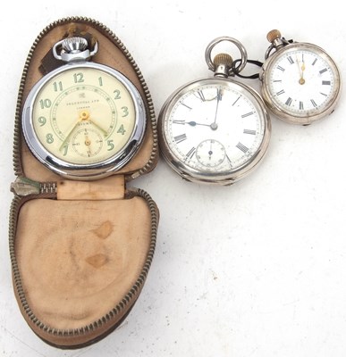 Lot 291 - Mixed Lot:  Two white metal pocket watches to...