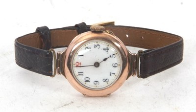 Lot 293 - A yellow metal ladies watch stamped 9c inside...