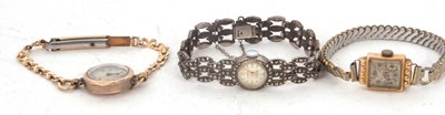 Lot 307 - Mixed Lot: Three ladies wristwatches, one 9ct,...