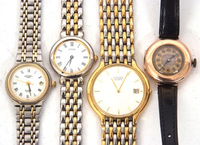 Lot 308 - Mixed Lot: 9ct gold ladies Rotary wristwatch...