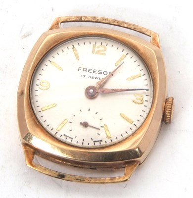 Lot 311 - A 9ct gold cased Freson gents watch stamped...