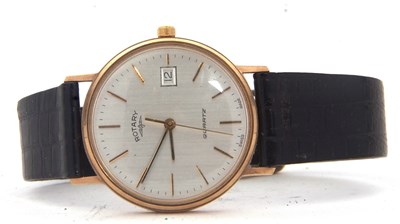 Lot 320 - A 9ct gold gents Rotary watch, the case is...