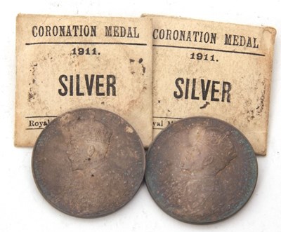 Lot 161 - Two coronation medals 1911 in original Royal...