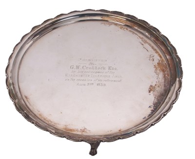 Lot 198 - A George VI silver salver presentation...