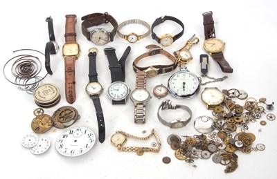 Lot 325 - Mixed Lot: Various wristwatches and clock and...