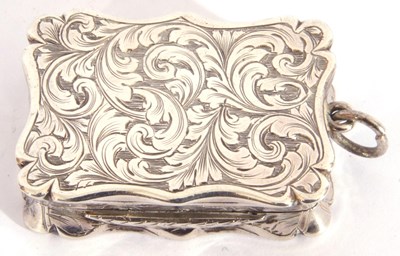 Lot 46 - Victorian silver vinaigrette, the rectangular...