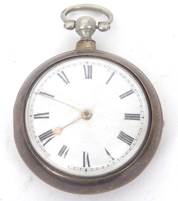 Lot 264A - A silver pair cased fusee pocket watch by...