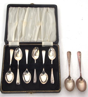 Lot 216 - Mixed Lot: A cased set of six George VI silver...
