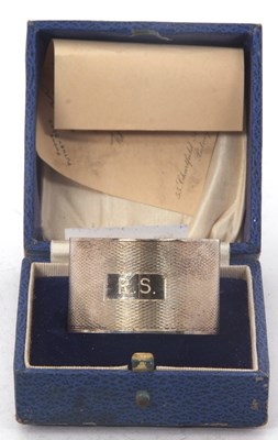 Lot 225 - A cased Art Deco silver serviette ring, all...