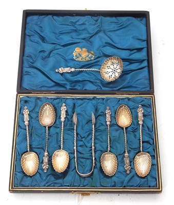 Lot 245 - A late Victorian set of six silver apostle...