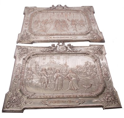 Lot 249 - Two Victorian Elkington plate embossed wall...