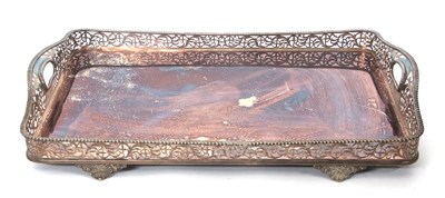 Lot 251 - A large Maple & Co silver plated gallery tray...
