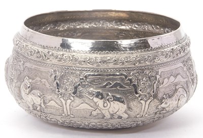 Lot 253 - A large Burmese Indian inspired metal rice...