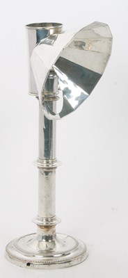 Lot 256 - A vintage silver plated students candle lamp,...