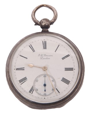 Lot 274A - A silver case J W Benson of London open face...