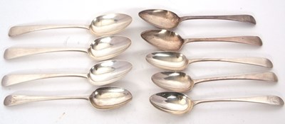 Lot 65 - Group of nine Georgian silver Old English...