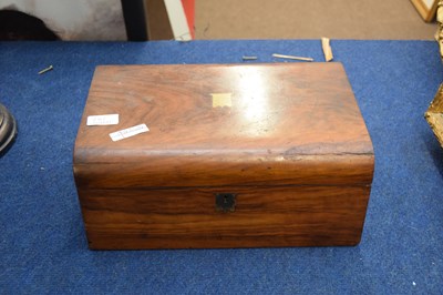 Lot 282 - Victorian walnut writing box of hinged...