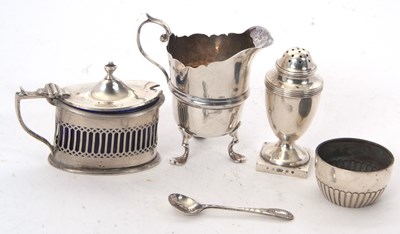 Lot 82 - Mixed Lot: George V silver mustard pot and...