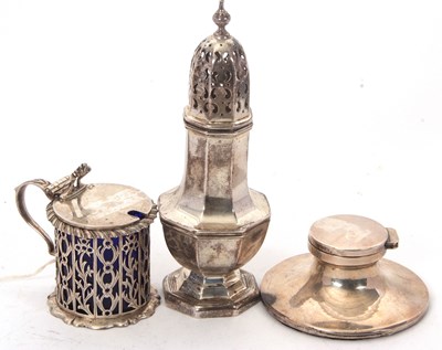 Lot 85 - Mixed Lot:  An Edwardian silver mustard pot...
