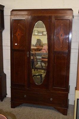 Lot 237 - An Edwardian mahogany wardrobe with oval...