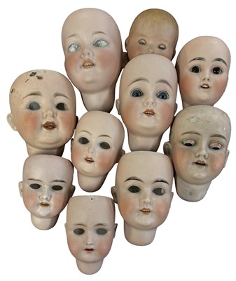 Lot 345 - A collection of a/f various German bisque doll...