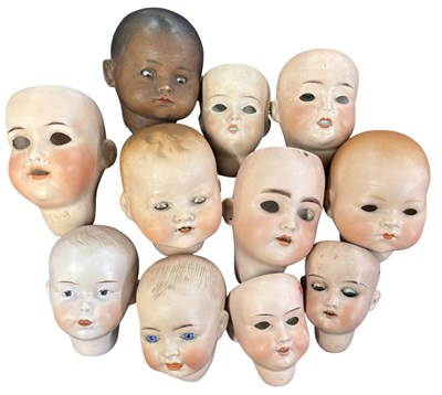 Lot 349 - A collection of a/f various German bisque doll...
