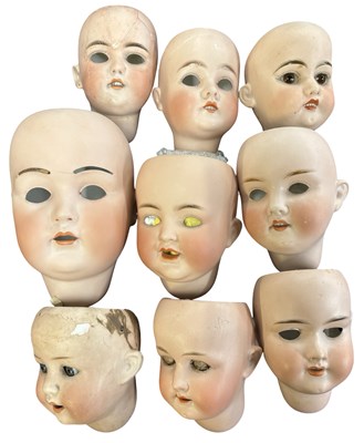 Lot 351 - A collection of a/f various German bisque doll...